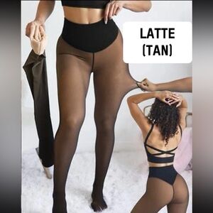 SheCurve New Women's Black and Tan Sheer Tights Medium